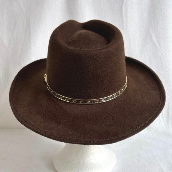 Western Express Faux Felt Made in Mexico Cowboy Hat Brown Size Kids/Women - Picture 4 of 7
